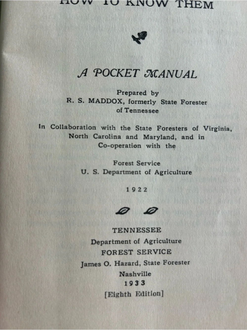 1933 Vintage Common Forest Trees of Tennessee Book 8th Ed Botany Forestry Guide